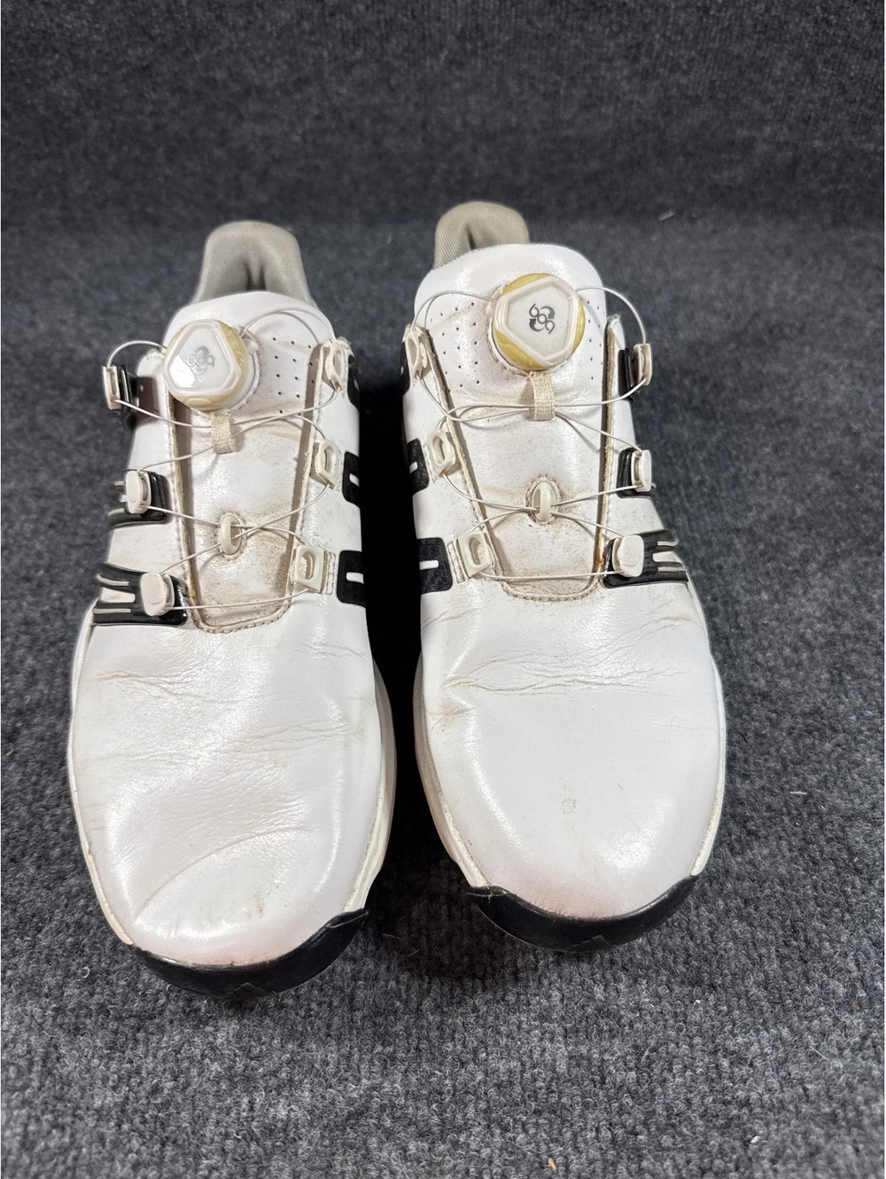 Adidas BOA Golf Shoes Mens 10.5 White Silver Q44768 Dial Closure Spikeless
